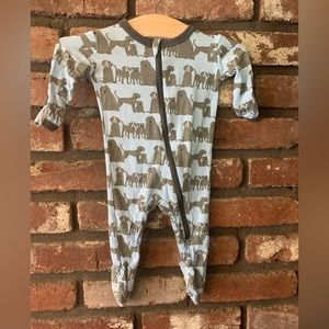 Kickee Pants Blue and Gray Dog Print Kids Pajamas